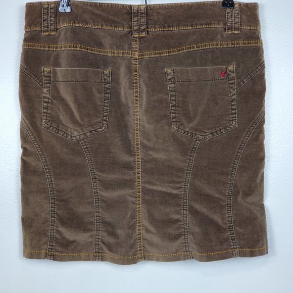 American Eagle Outfitters Stretch Soft Velvet Feel Brown Academia Skirt Size 10 - Picture 8 of 12
